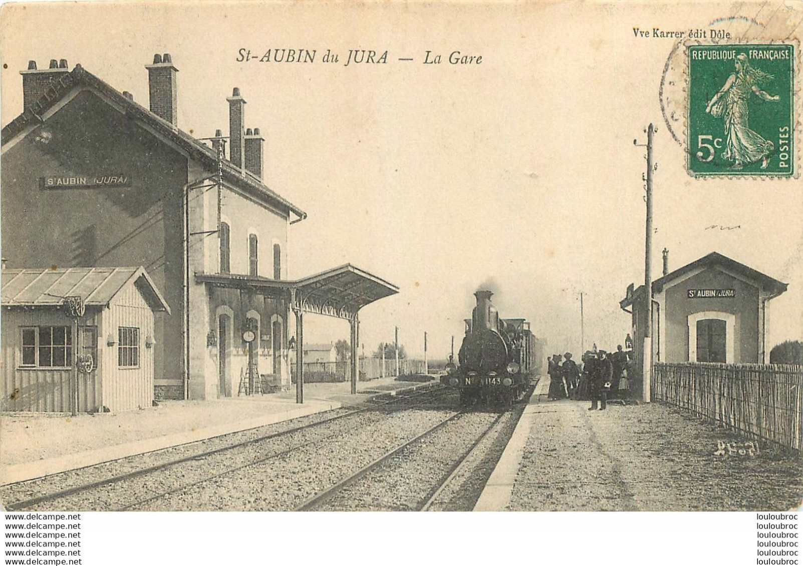 SAINT AUBIN DU JURA LA GARE AVEC TRAIN ENTRANT - Andere & Zonder Classificatie