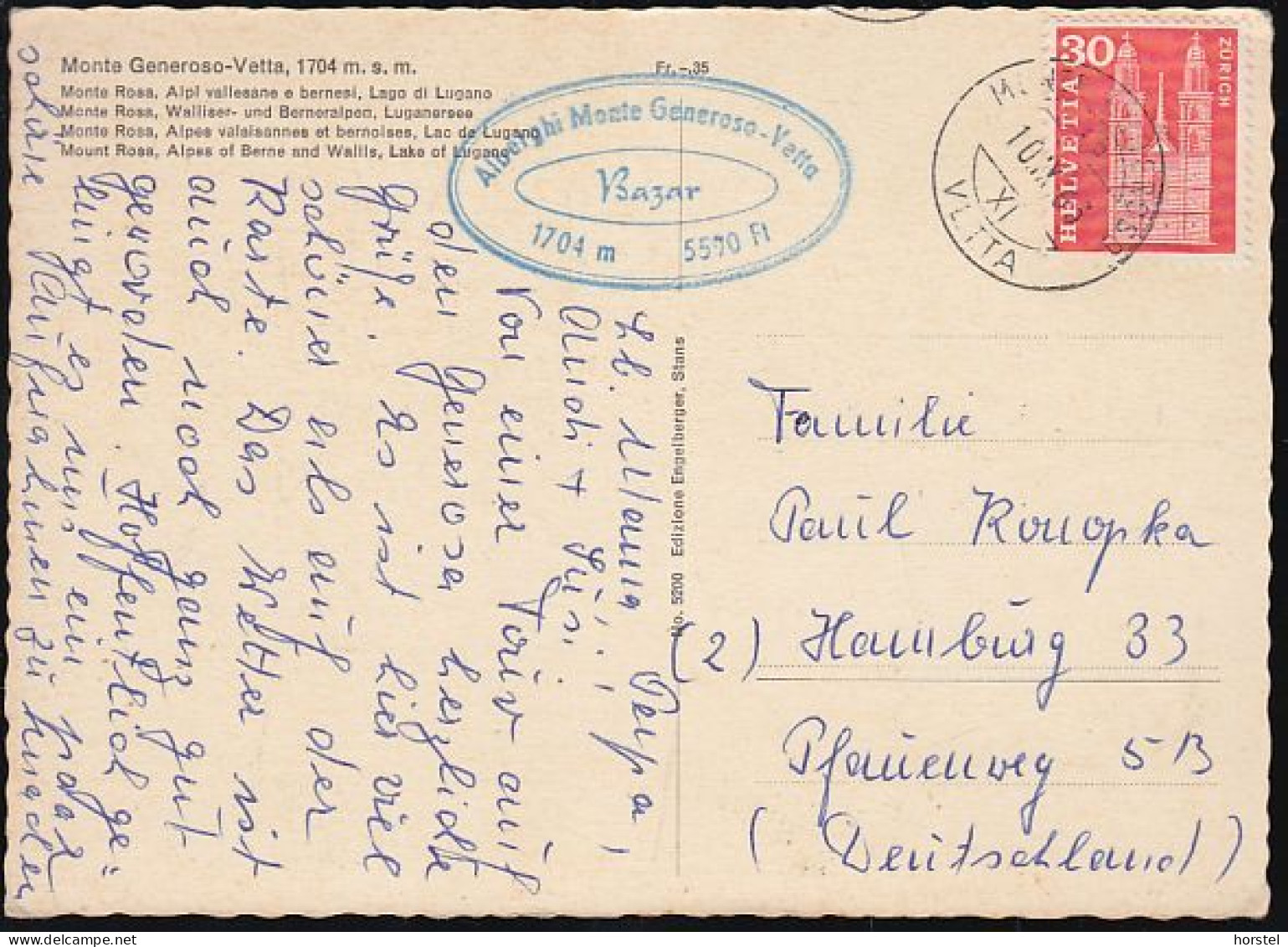 Schweiz - 6872 Castel San Pietro - Monte Generoso Vetta - Old Views - Train - Eisenbahn - Station - Nice Stamp 1963 - Mendrisio