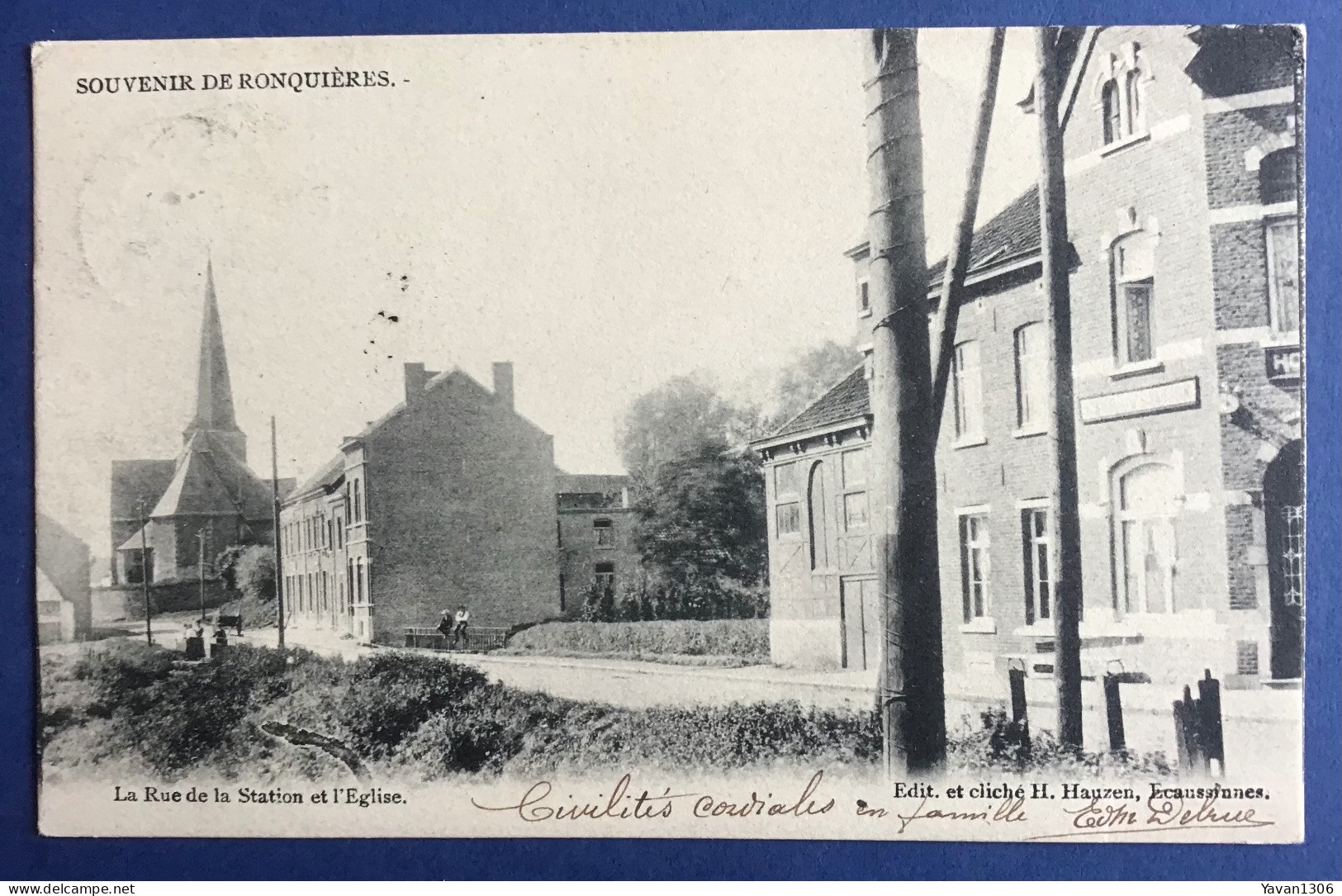 Ronquieres  1905 La Rue De La Station Et L’église - Braine-le-Comte