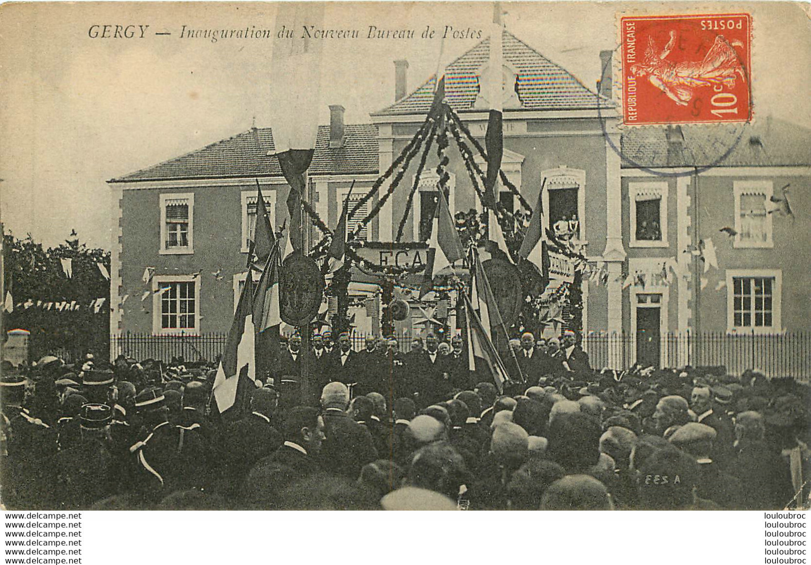 RARE GERGY  INAUGURATION DU NOUVEAU BUREAU DE POSTES - Andere & Zonder Classificatie