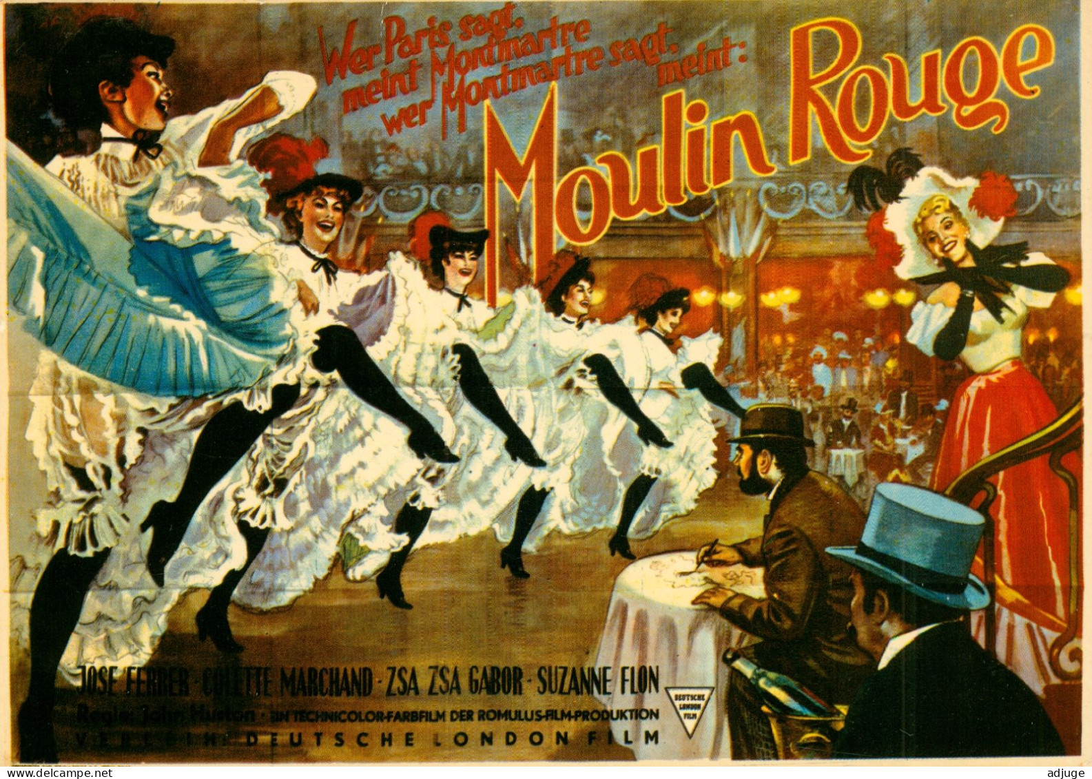 CPM-Affiche Film "MOULIN ROUGE" John Huston _ French Cancan Paris- Zsa Zsa Gabor,  Toulouse-Lautrec **TBE - Afiches En Tarjetas