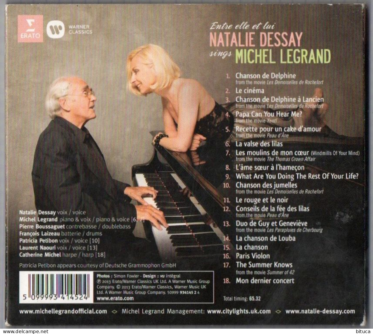 CD 18 TITRES NATALIE DESSAY & MICHEL LEGRAND ENTRE ELLE ET LUI ERATO WARNER CLASSICS - Jazz