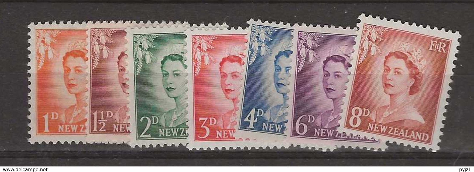 1955 MNH New Zealand Mi 354-59, 388 Postfris** - Neufs