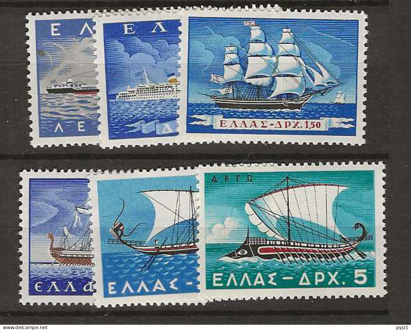 1958 MNH Greece Mi 668-73 Postfris** - Nuovi