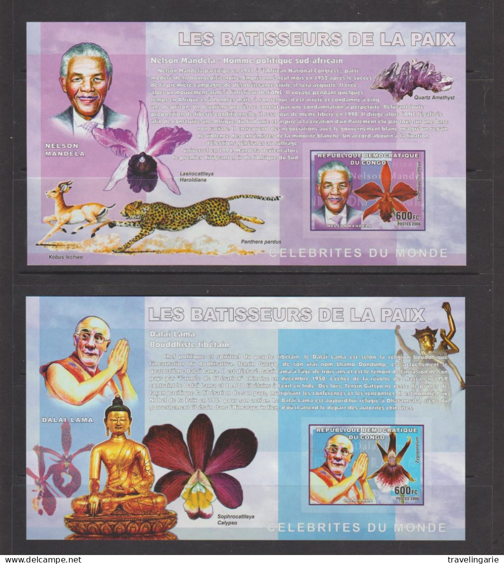 Democratic Republic Of Congo 2006 Builders Of Peace S/S Set IMPERFORATE MNH ** - Sonstige & Ohne Zuordnung