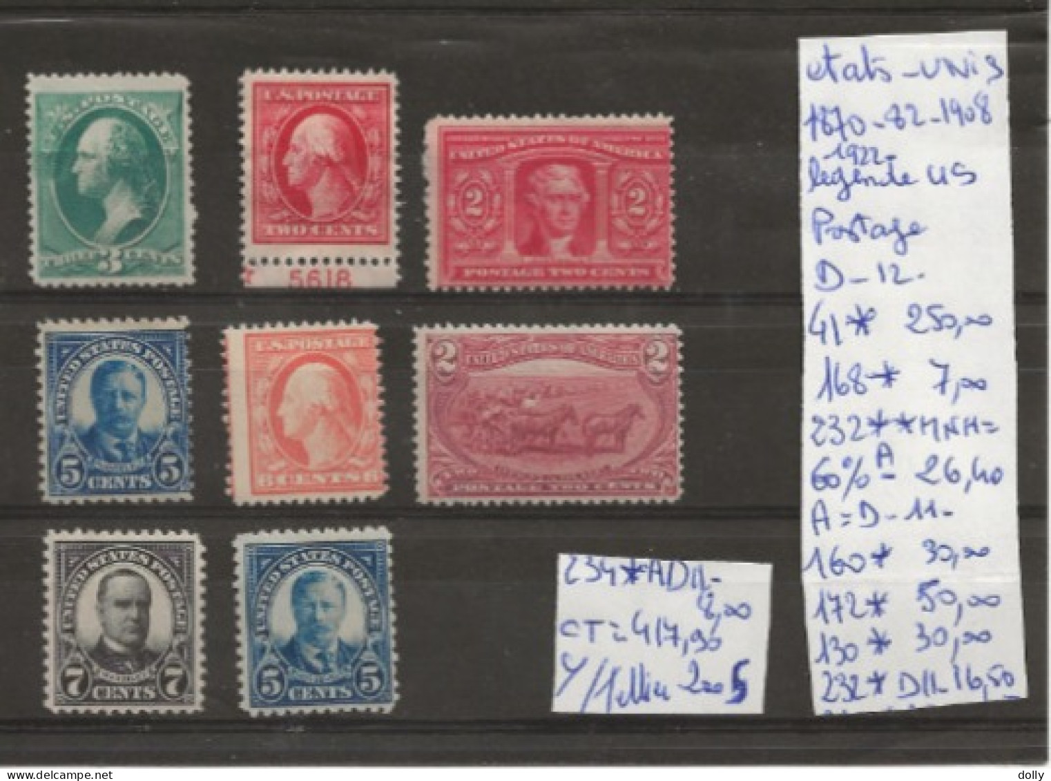TIMBRES DES ETATS-UNIS NEUF**MNH 1870-82 Nr VOIR SUR PAPIER AVEC TIMBRES COTE 417.90 € - Unused Stamps