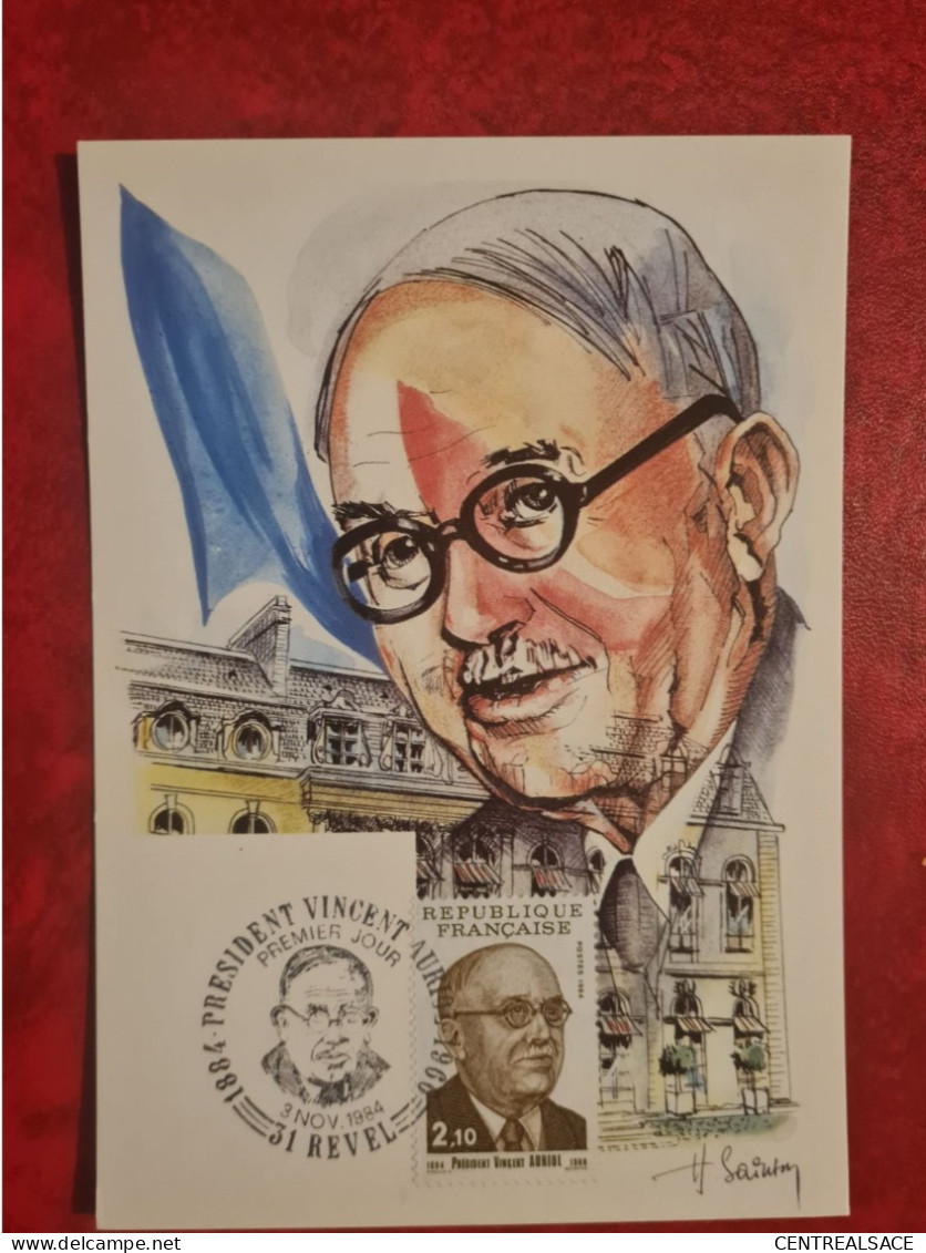 Carte Maximum 1984 REVEL PRESIDENT VINCENT AURIOL - 1980-1989