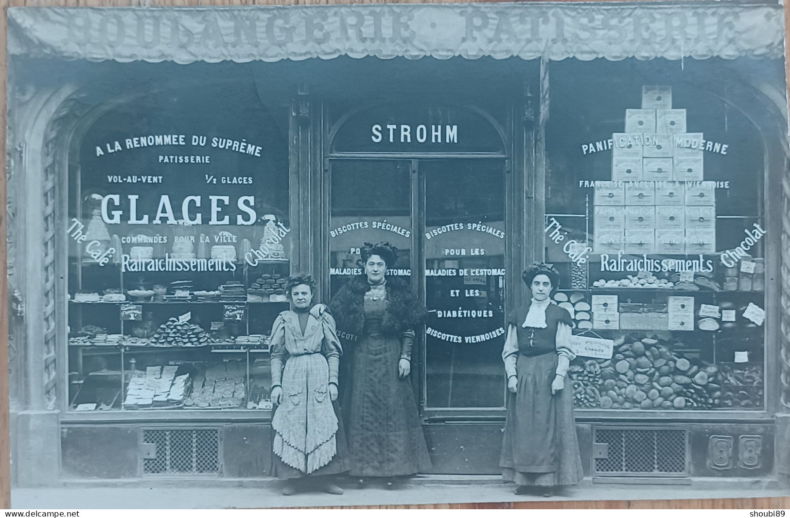 BOULANGERIE PATISSSERIE STROHM ,76 RUE DE RIVOLI PARIS MÉTIER MAGASIN DEVANTURE CARTE PHOTO - Paris (04)