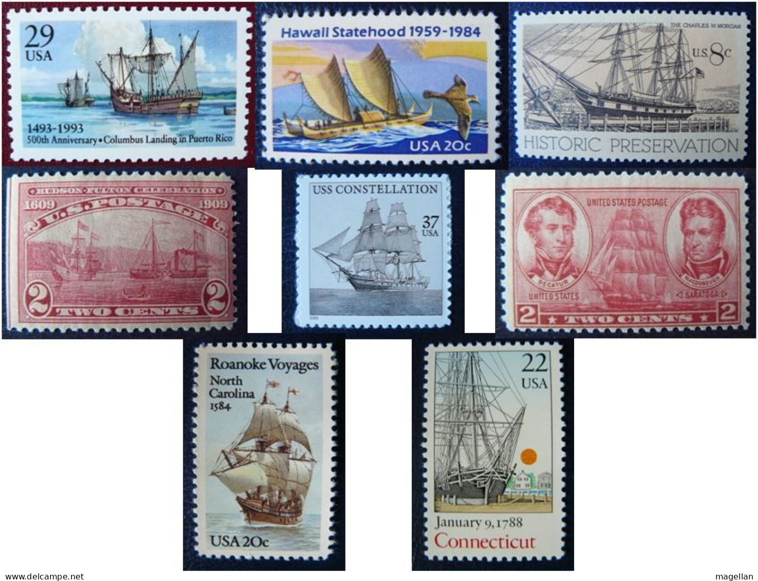 USA / Etats-Unis Yv. 181 Neuf * & 354 - 938 - 1526 - 1540 - 1796 - 2207 - 3568 Neufs ** (MNH) - Bateaux - Voiliers - Schiffe