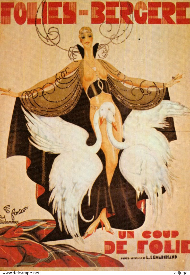 CPM-Affiche SELTENHAMMER Paul Et FONTAN Léo "FOLIES BERGÈRE" Spectacle Cabaret  Danse Erotisme**TBE - Cabarets