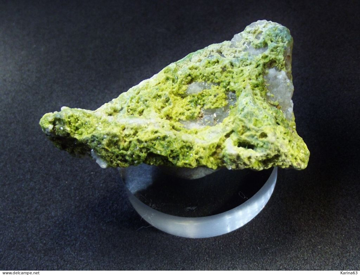 Pyromorphite On Smoky Quartz  ( 4.5 X 2.5 X 2 Cm ) Lead Prospect - Krandorf  - Schwandorf Distr. - Bavaria - Germany - Minerals