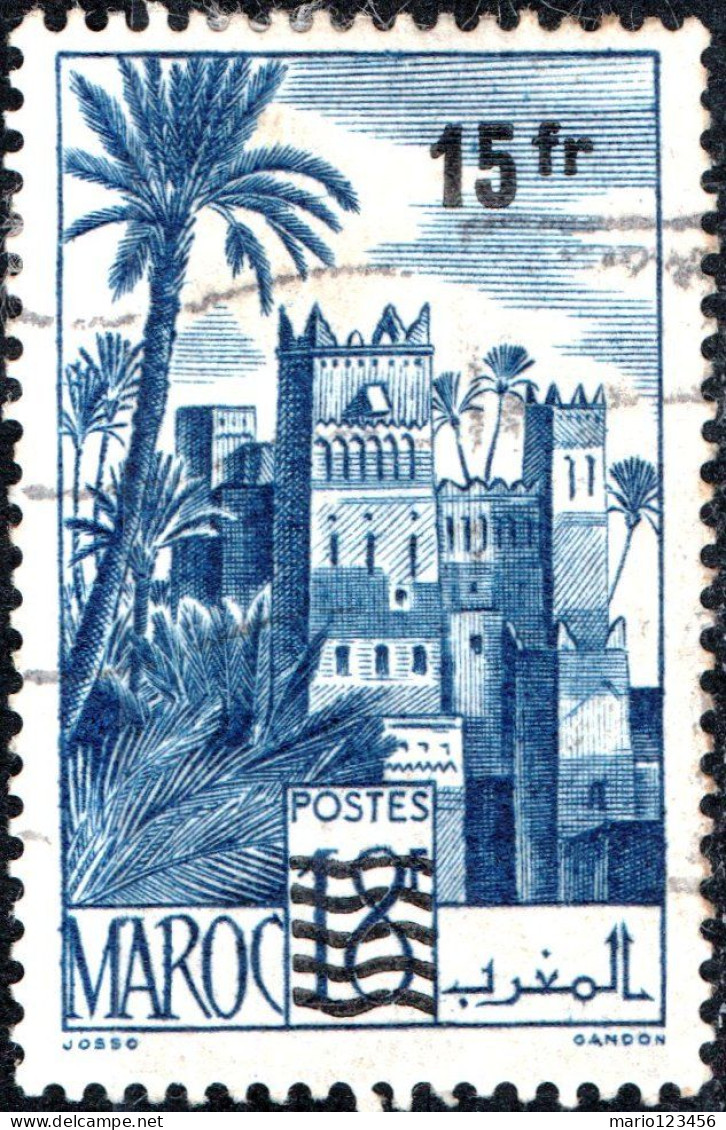 MAROCCO FRANCESE, FRENCH MOROCCO, LANDSCAPE, PAESAGGI, 1954, USATI Scott:FR-MA 294, Yt:MA 328 - Usados