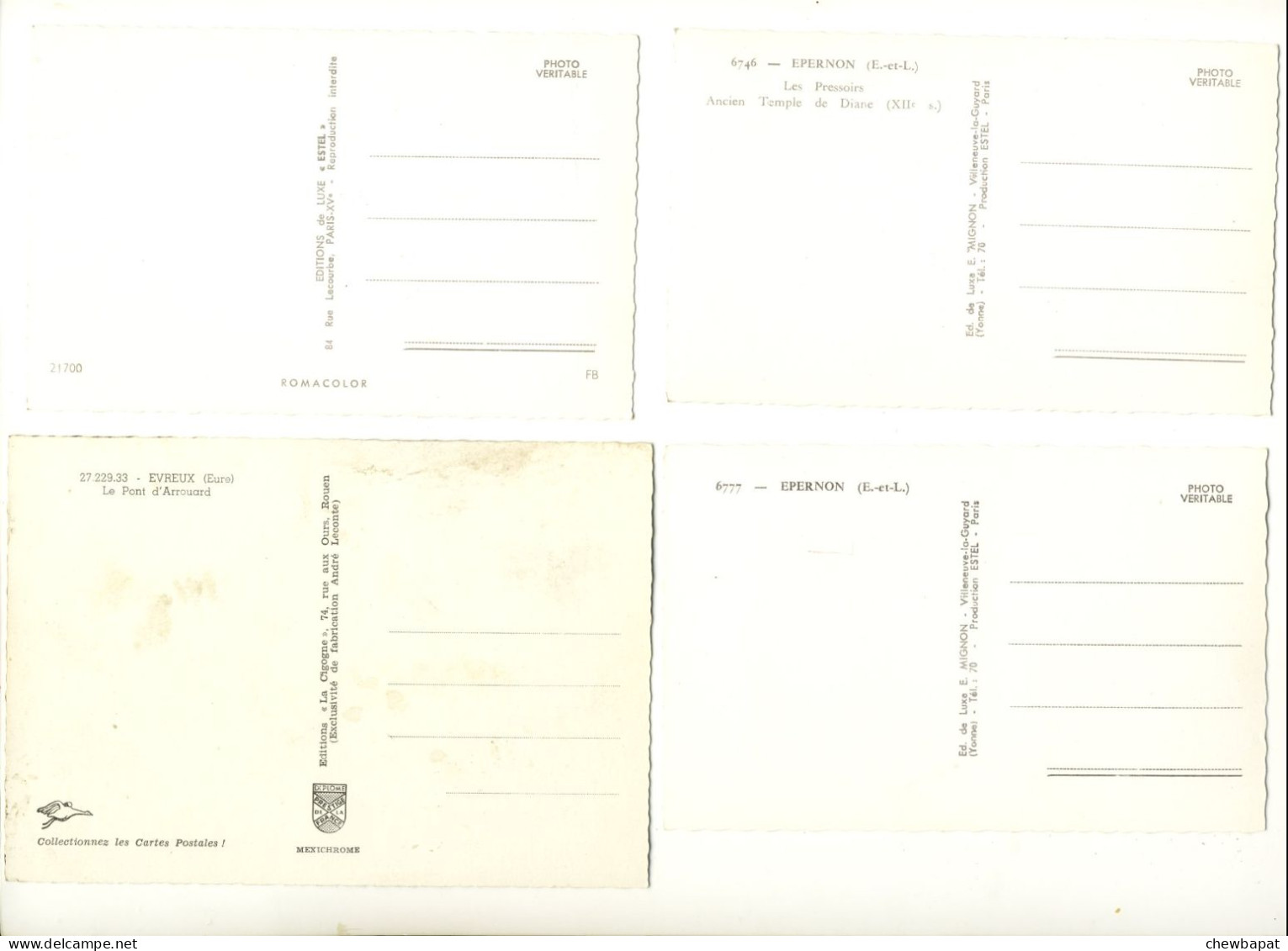 Eure Et Loir - Prieuré Saint-Thomas Epernon Et Evreux - Lot De 8 Cartes - Toutes Scannées Recto Verso - 5 - 99 Postcards