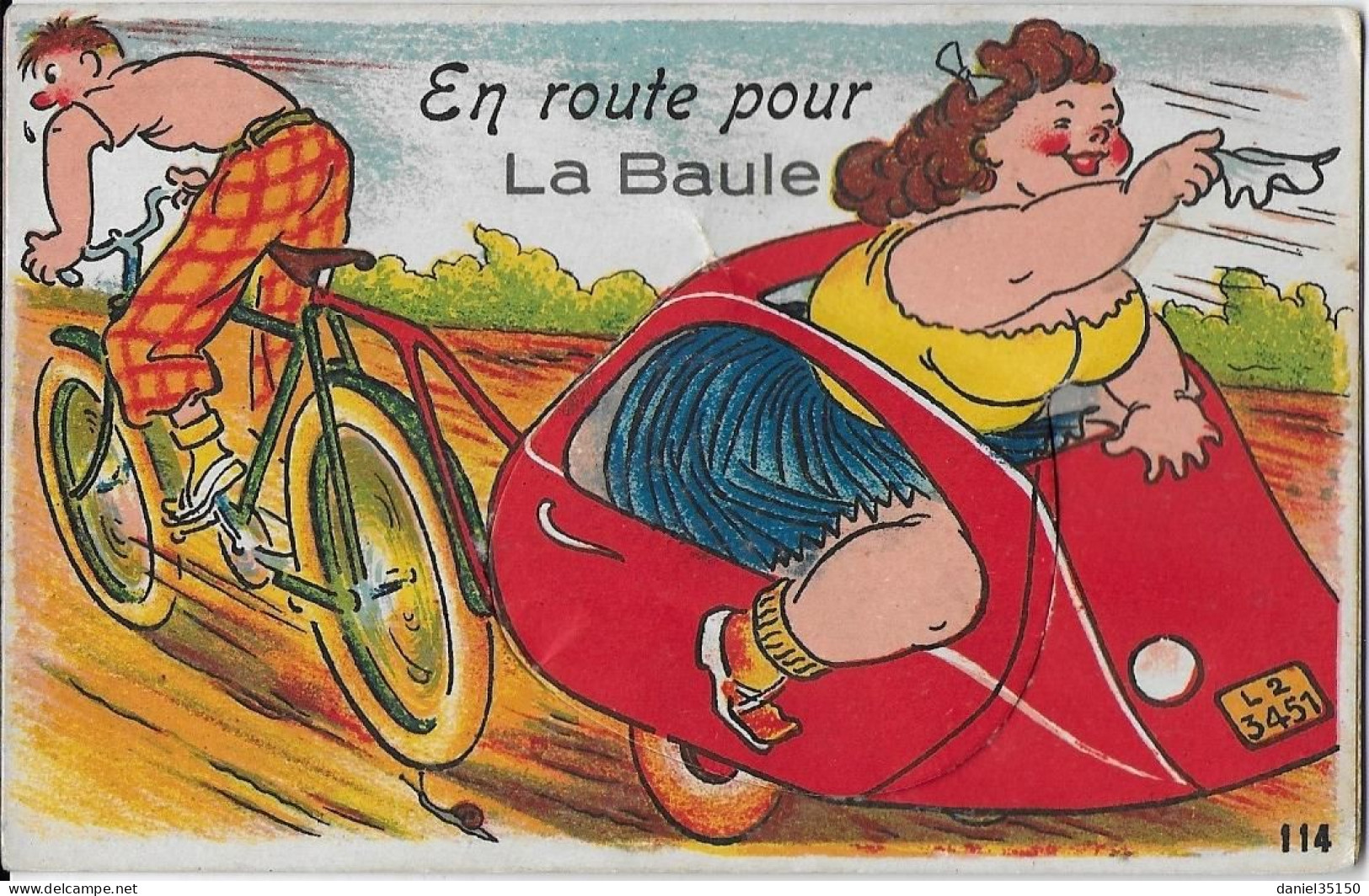 Carte à Système En Route Pour La Baule Carte écrite - La Baule-Escoublac