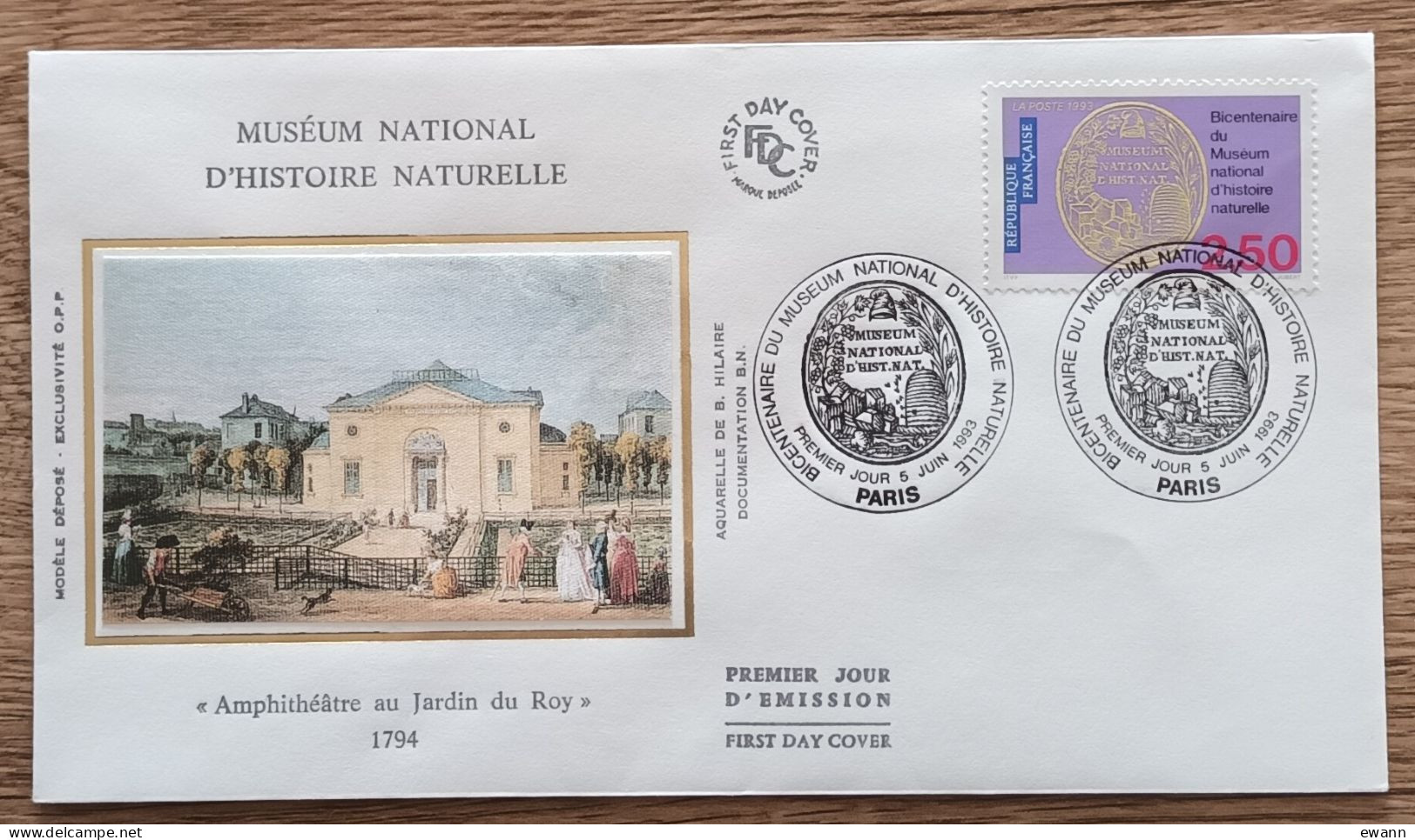 FDC 1993 - YT N°2812 - MUSEUM NATIONAL D'HISTOIRE NATURELLE - PARIS - 1990-1999