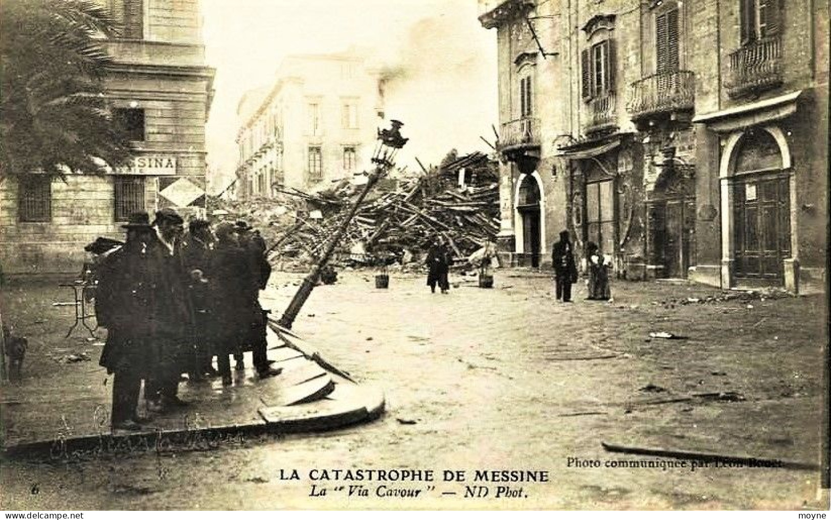 1871 - Italie  -   MESSINE   :  LA CATASTROPHE  -  LA VIA  CAVOUR - Messina