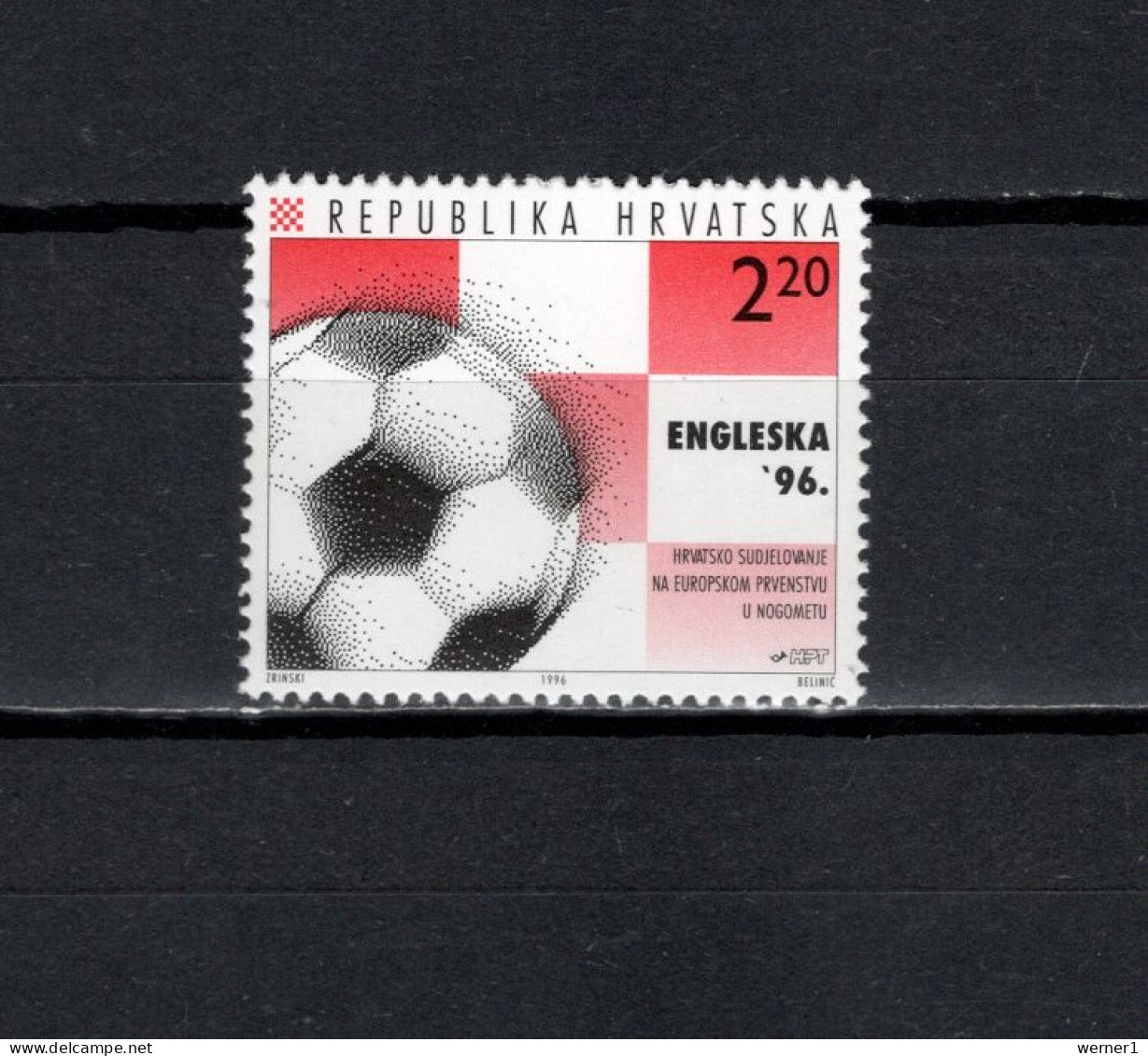 Croatia 1996 Football Soccer European Championship Stamp MNH - Championnat D'Europe (UEFA)