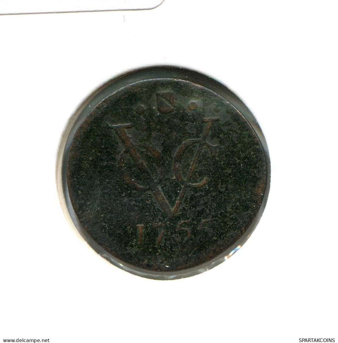 1754 UTRECHT VOC 1/2 DUIT NETHERLANDS INDIES Koloniale Münze #VOC2149.10.U.A - Niederländisch-Indien