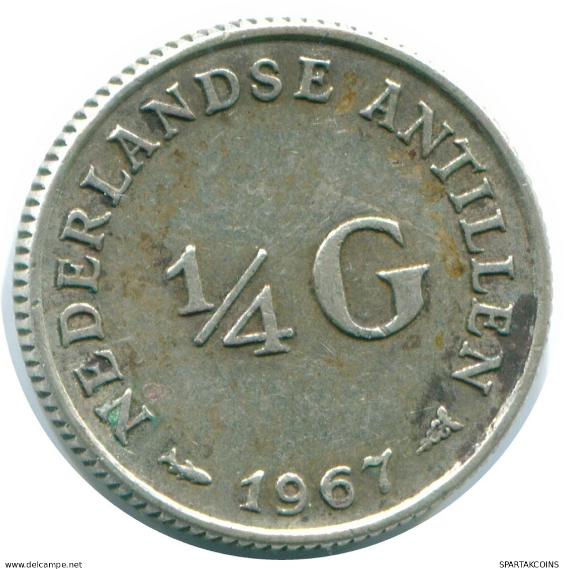 1/4 GULDEN 1967 NETHERLANDS ANTILLES SILVER Colonial Coin #NL11532.4.U.A - Netherlands Antilles