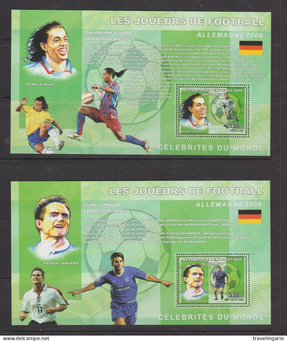 Democratic Republic Of Congo 2006 Football Players GERMANY 2006 S/S Set MNH ** - 2006 – Duitsland