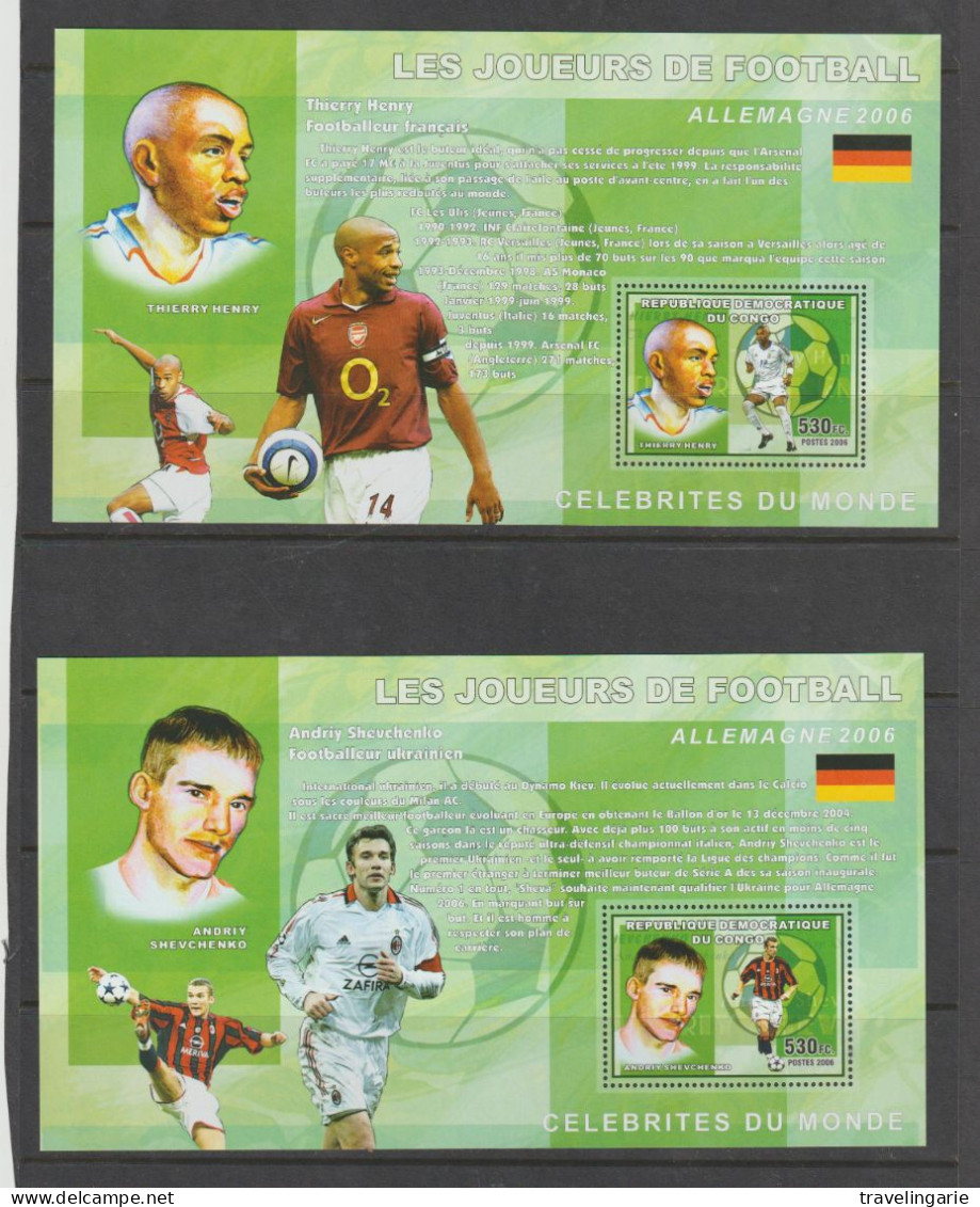 Democratic Republic Of Congo 2006 Football Players GERMANY 2006 S/S Set MNH ** - 2006 – Duitsland