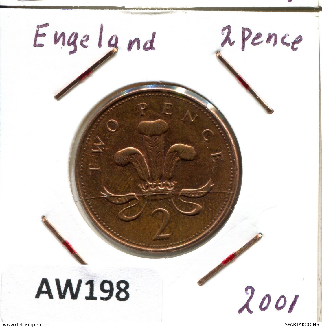 2 PENCE 2001 UK GROßBRITANNIEN GREAT BRITAIN Münze #AW198.D.A - 2 Pence & 2 New Pence