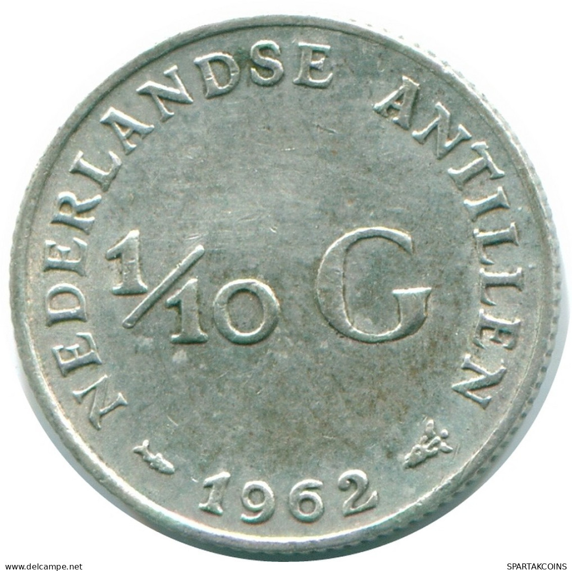1/10 GULDEN 1962 NIEDERLÄNDISCHE ANTILLEN SILBER Koloniale Münze #NL12360.3.D.A - Nederlandse Antillen