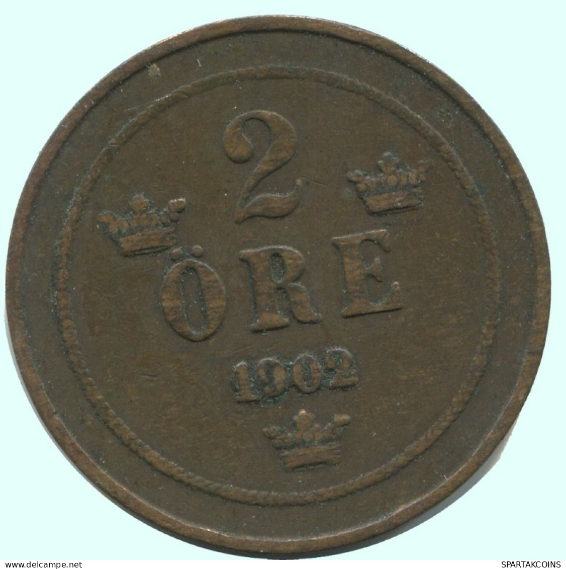 2 ORE 1902 SCHWEDEN SWEDEN Münze #AC873.2.D.A - Suède