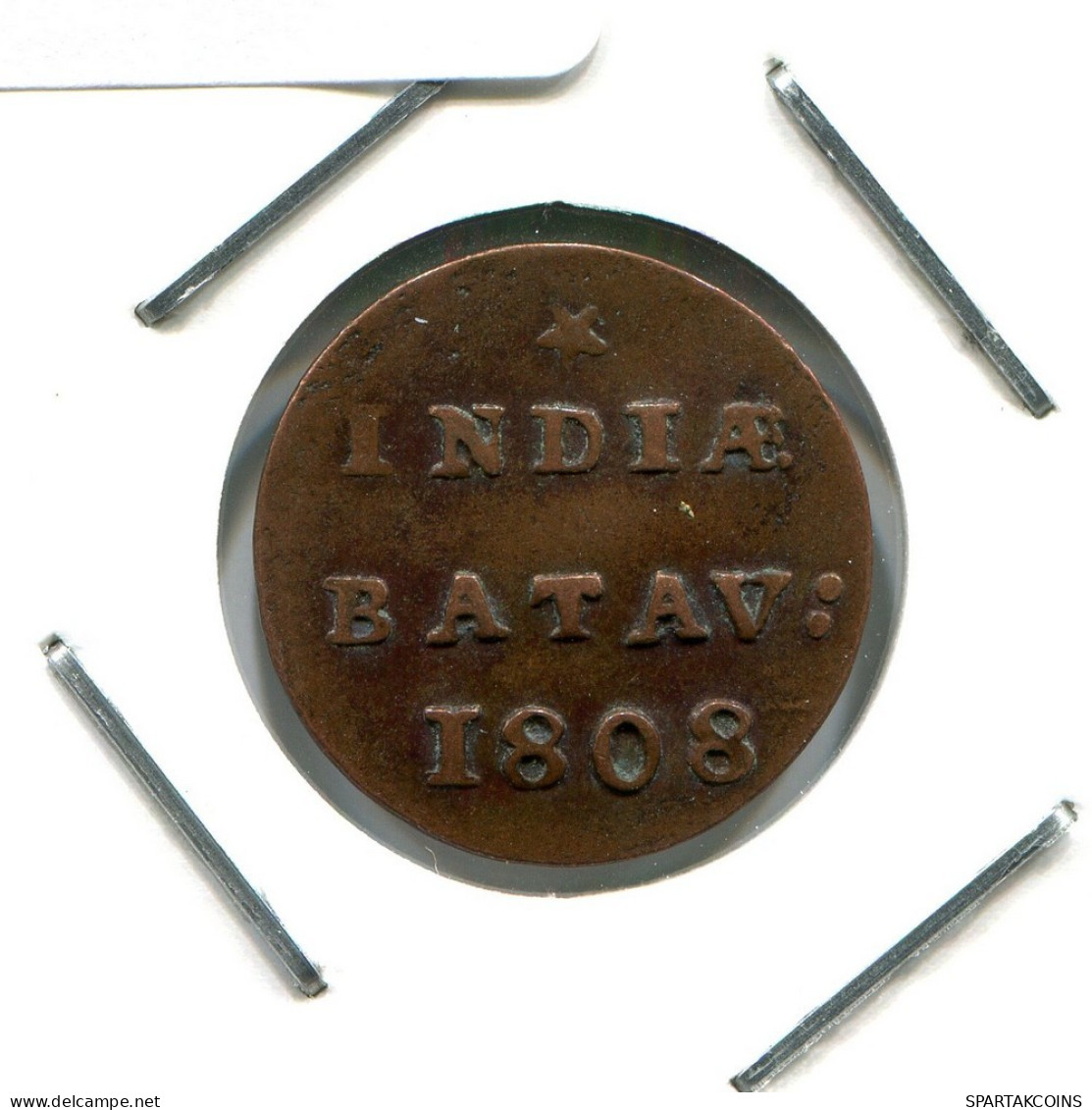 1808 BATAVIA VOC 1/2 DUIT NEERLANDÉS NETHERLANDS INDIES #VOC2087.10.E.A - Indes Néerlandaises
