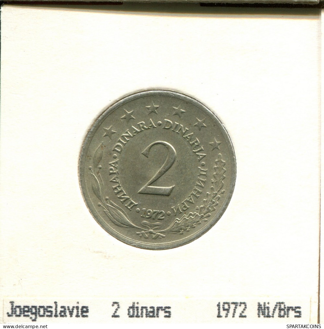 2 DINARA 1972 JUGOSLAWIEN YUGOSLAVIA Münze #AS608.D.A - Jugoslawien