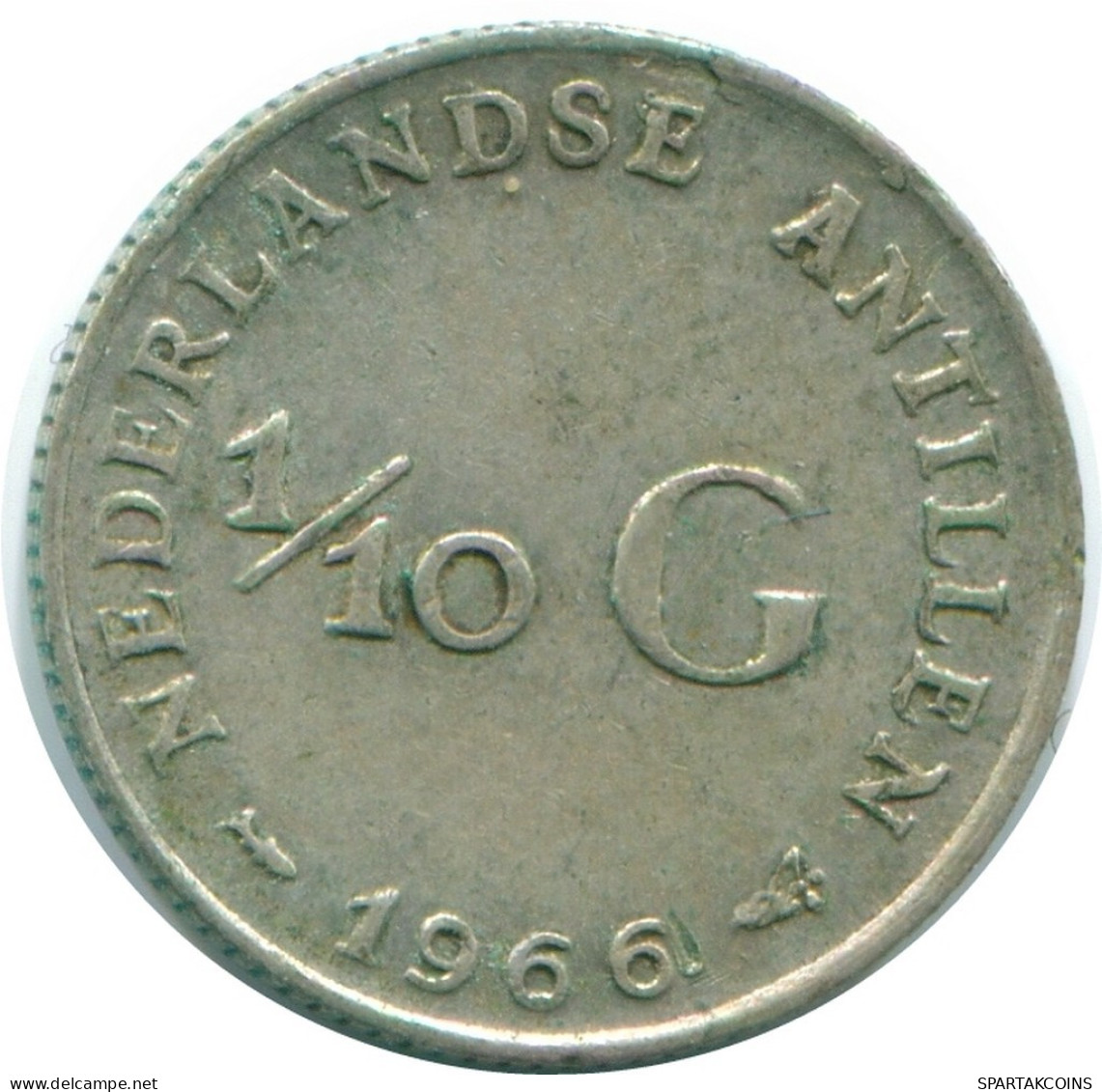1/10 GULDEN 1966 NIEDERLÄNDISCHE ANTILLEN SILBER Koloniale Münze #NL12922.3.D.A - Nederlandse Antillen