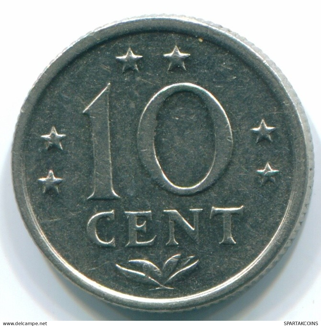 10 CENTS 1971 ANTILLAS NEERLANDESAS Nickel Colonial Moneda #S13389.E.A - Antille Olandesi