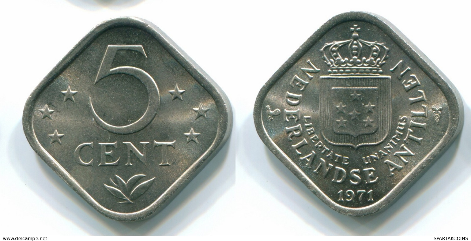 5 CENTS 1971 NIEDERLÄNDISCHE ANTILLEN Nickel Koloniale Münze #S12194.D.A - Antille Olandesi