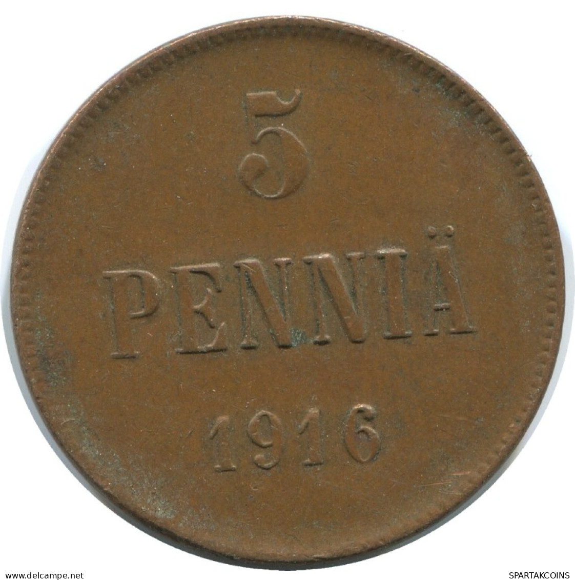 5 PENNIA 1916 FINLAND Coin RUSSIA EMPIRE #AB237.5.U.A - Finnland