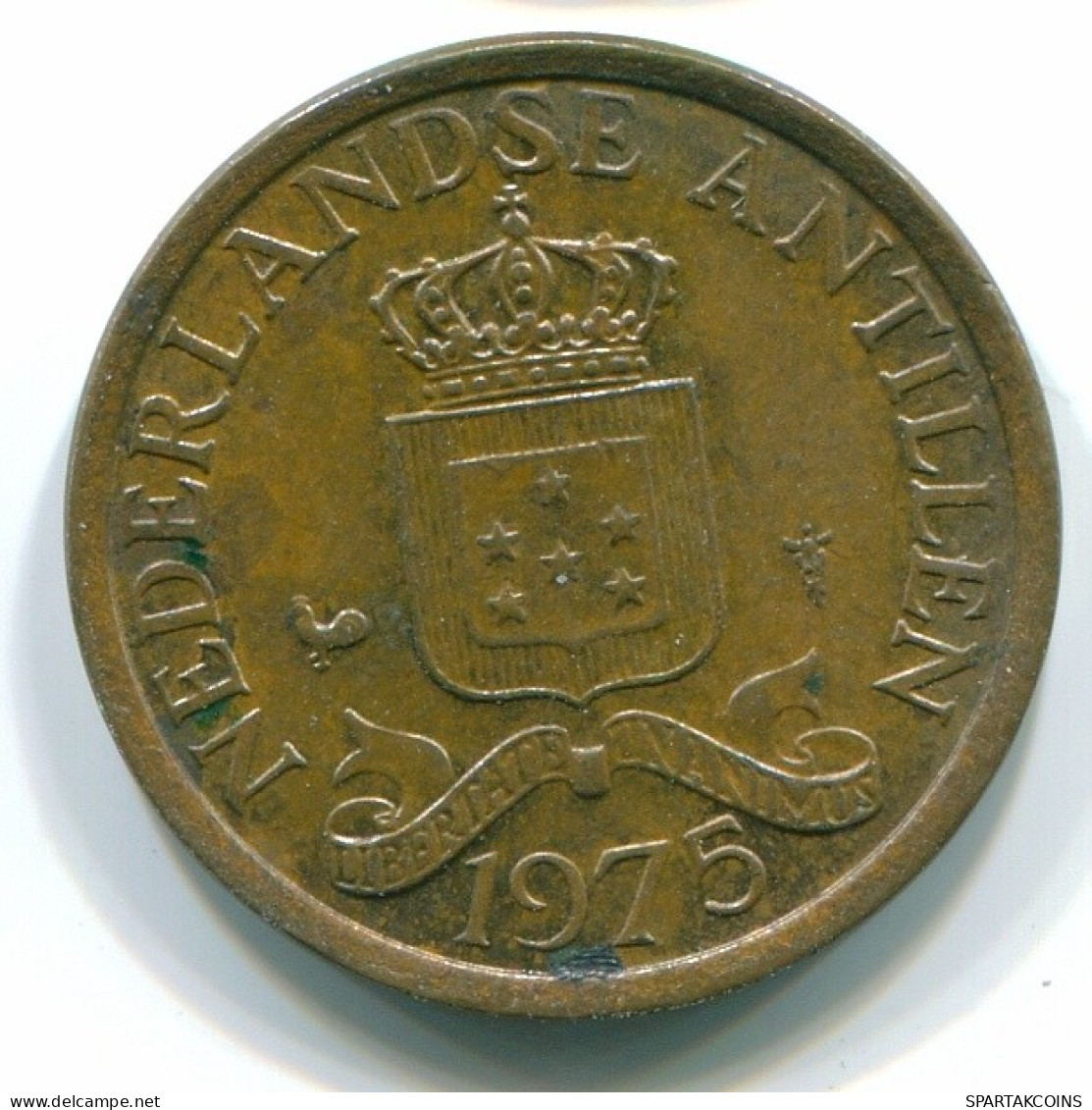 1 CENT 1975 ANTILLES NÉERLANDAISES Bronze Colonial Pièce #S10677.F.A - Antille Olandesi