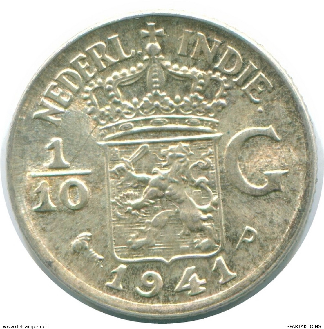 1/10 GULDEN 1941 P NIEDERLANDE OSTINDIEN SILBER Koloniale Münze #NL13762.3.D.A - Niederländisch-Indien