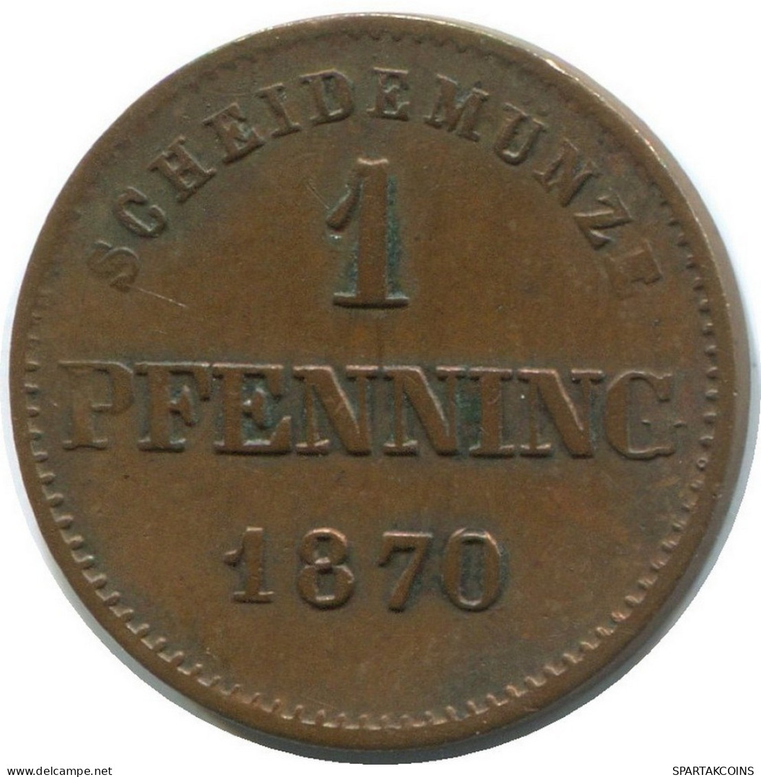 BAVARIA 1 PFENNIG 1870 German States #DE10549.12.D.A - Andere & Zonder Classificatie
