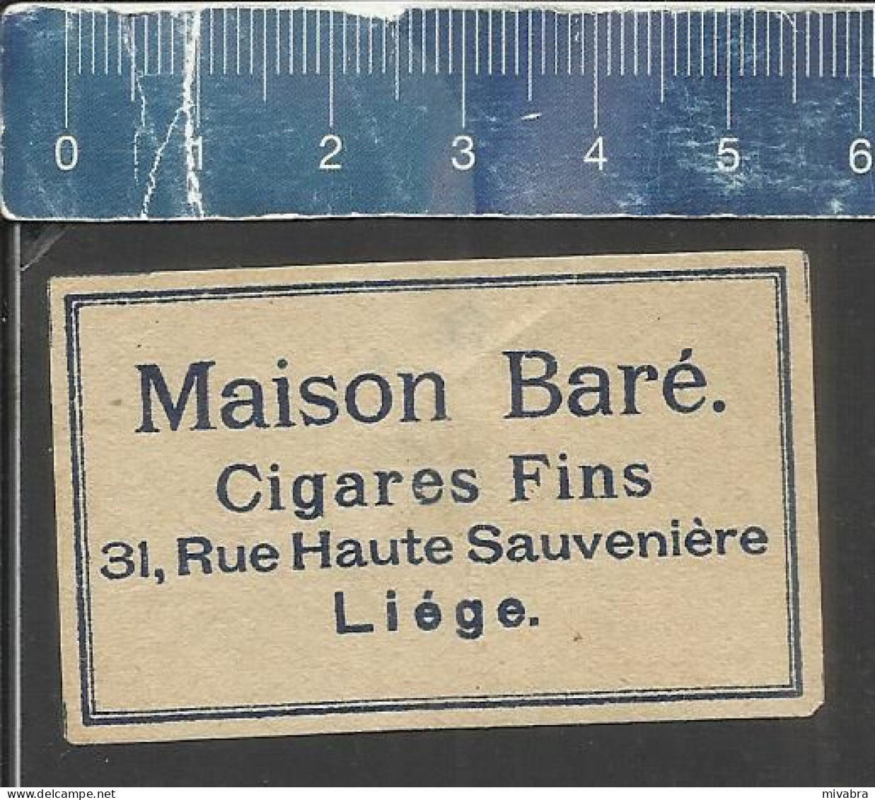 MAISON BARÉ - CIGARES FINS - LIÈGE- OLD MATCHBOX LABEL BELGIUM - Cajas De Cerillas - Etiquetas