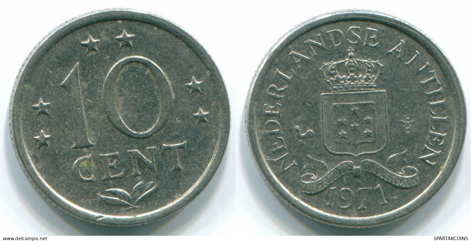 10 CENTS 1971 ANTILLES NÉERLANDAISES Nickel Colonial Pièce #S13414.F.A - Netherlands Antilles
