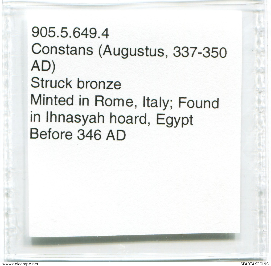 CONSTANS MINTED IN ROME ITALY FOUND IN IHNASYAH HOARD EGYPT #ANC11523.14.D.A - Der Christlischen Kaiser (307 / 363)