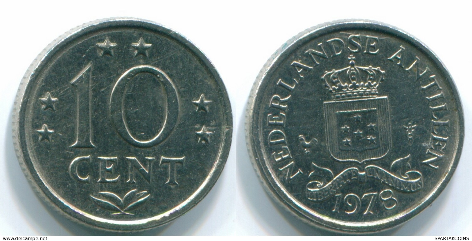 10 CENTS 1978 NIEDERLÄNDISCHE ANTILLEN Nickel Koloniale Münze #S13553.D.A - Antille Olandesi