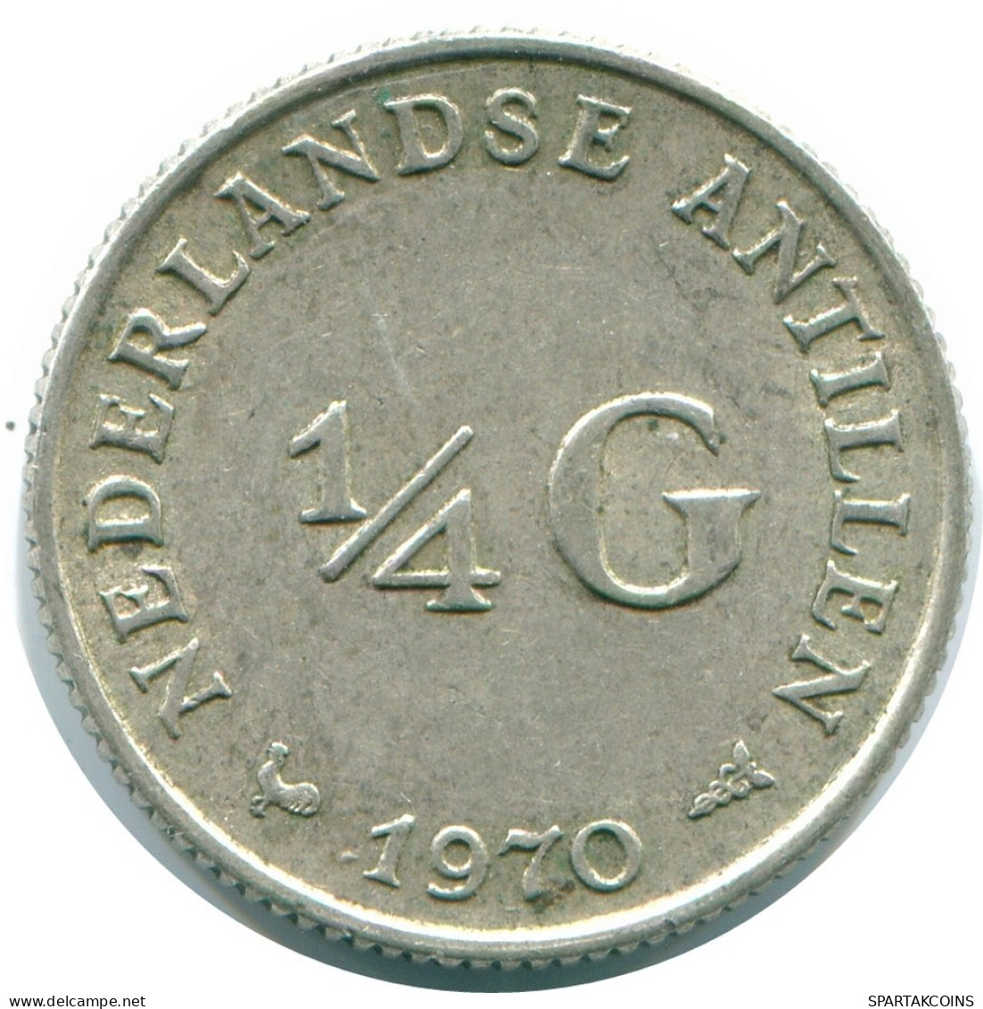 1/4 GULDEN 1970 ANTILLAS NEERLANDESAS PLATA Colonial Moneda #NL11718.4.E.A - Antille Olandesi