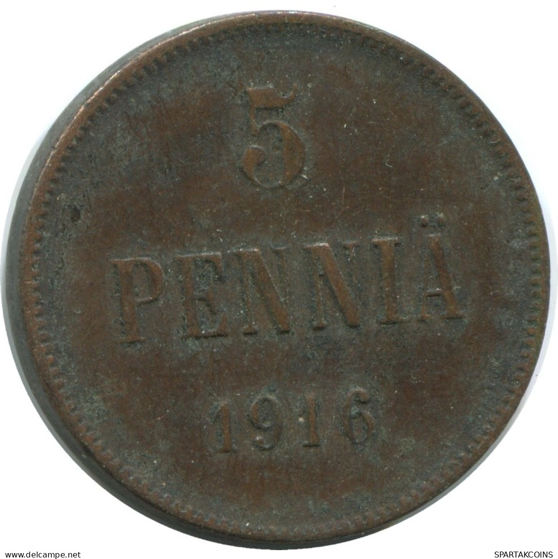 5 PENNIA 1916 FINLANDIA FINLAND Moneda RUSIA RUSSIA EMPIRE #AB250.5.E.A - Finlandia