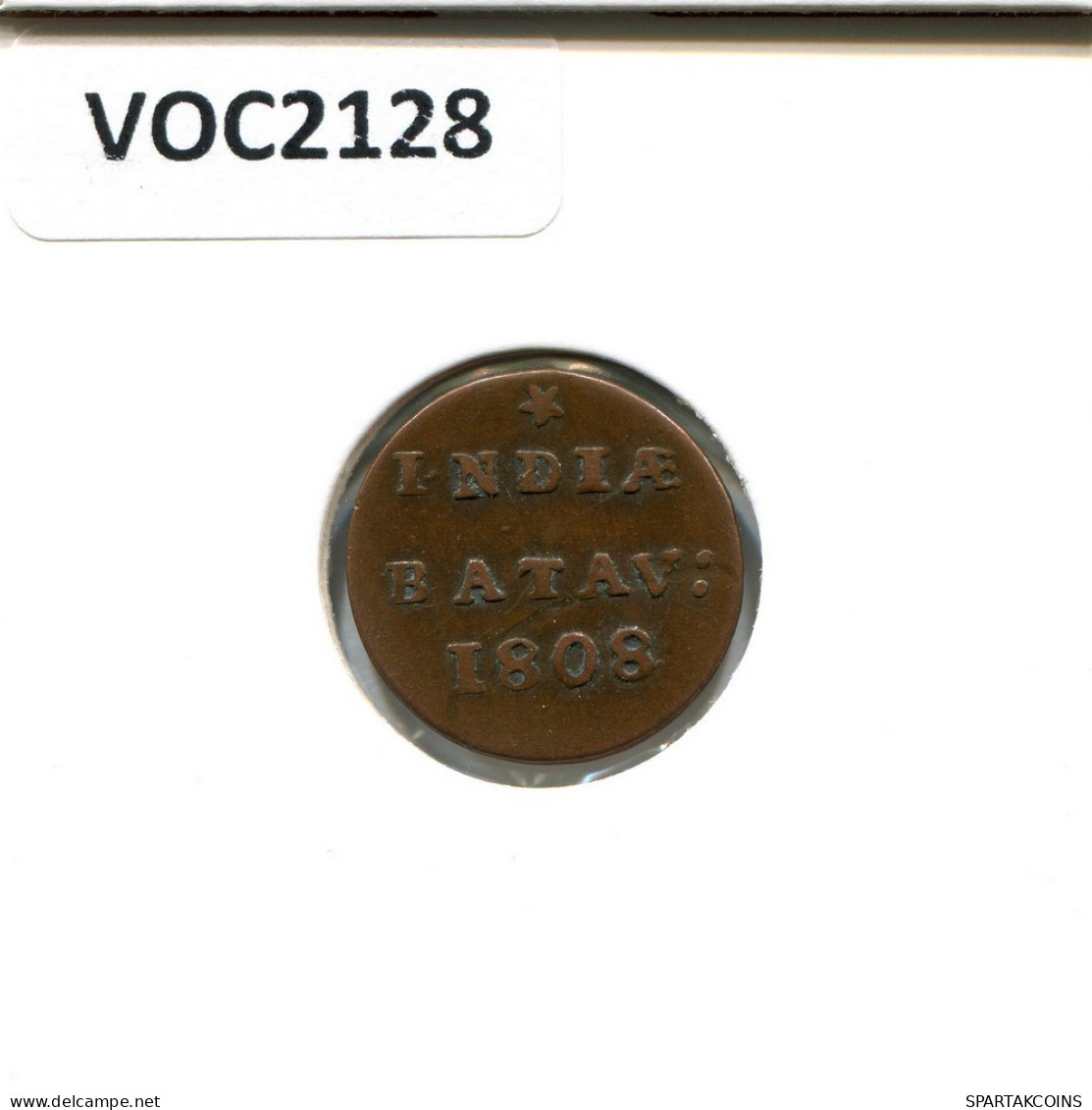 1808 BATAVIA VOC 1/2 DUIT INDES NÉERLANDAIS NETHERLANDS Koloniale Münze #VOC2128.10.F.A - Niederländisch-Indien