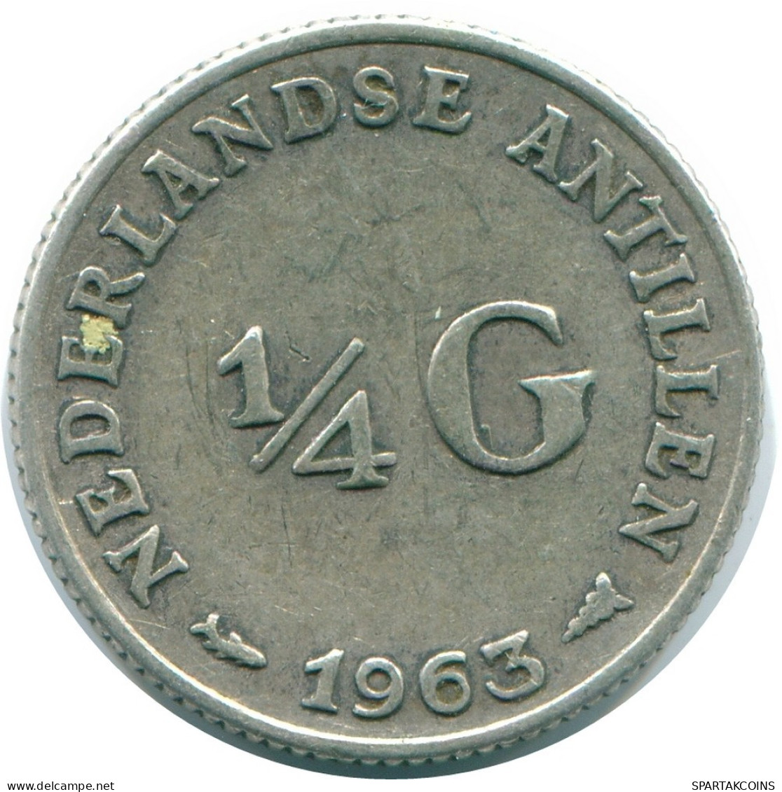 1/4 GULDEN 1963 ANTILLAS NEERLANDESAS PLATA Colonial Moneda #NL11214.4.E.A - Nederlandse Antillen