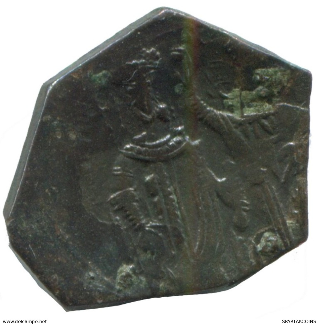 Auténtico Original Antiguo BYZANTINE IMPERIO Moneda 1.1g/16mm #AG745.4.E.A - Byzantines