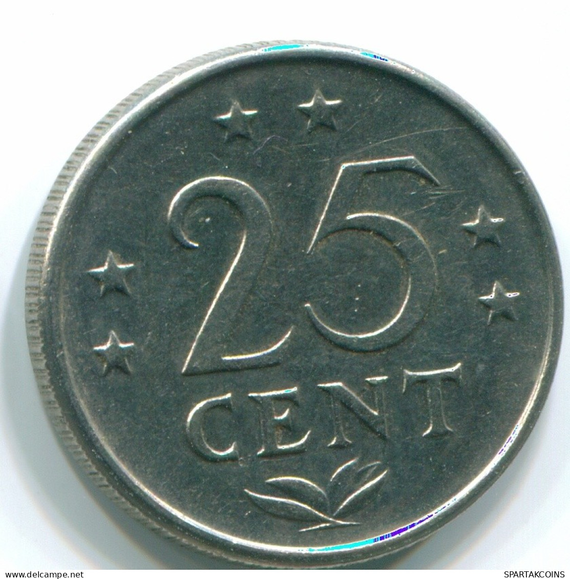 25 CENTS 1971 ANTILLES NÉERLANDAISES Nickel Colonial Pièce #S11481.F.A - Netherlands Antilles