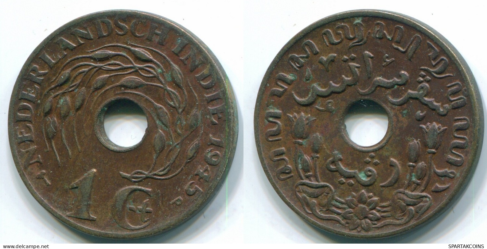1 CENT 1945 P NIEDERLANDE OSTINDIEN INDONESISCH Koloniale Münze #S10356.D.A - Indes Neerlandesas
