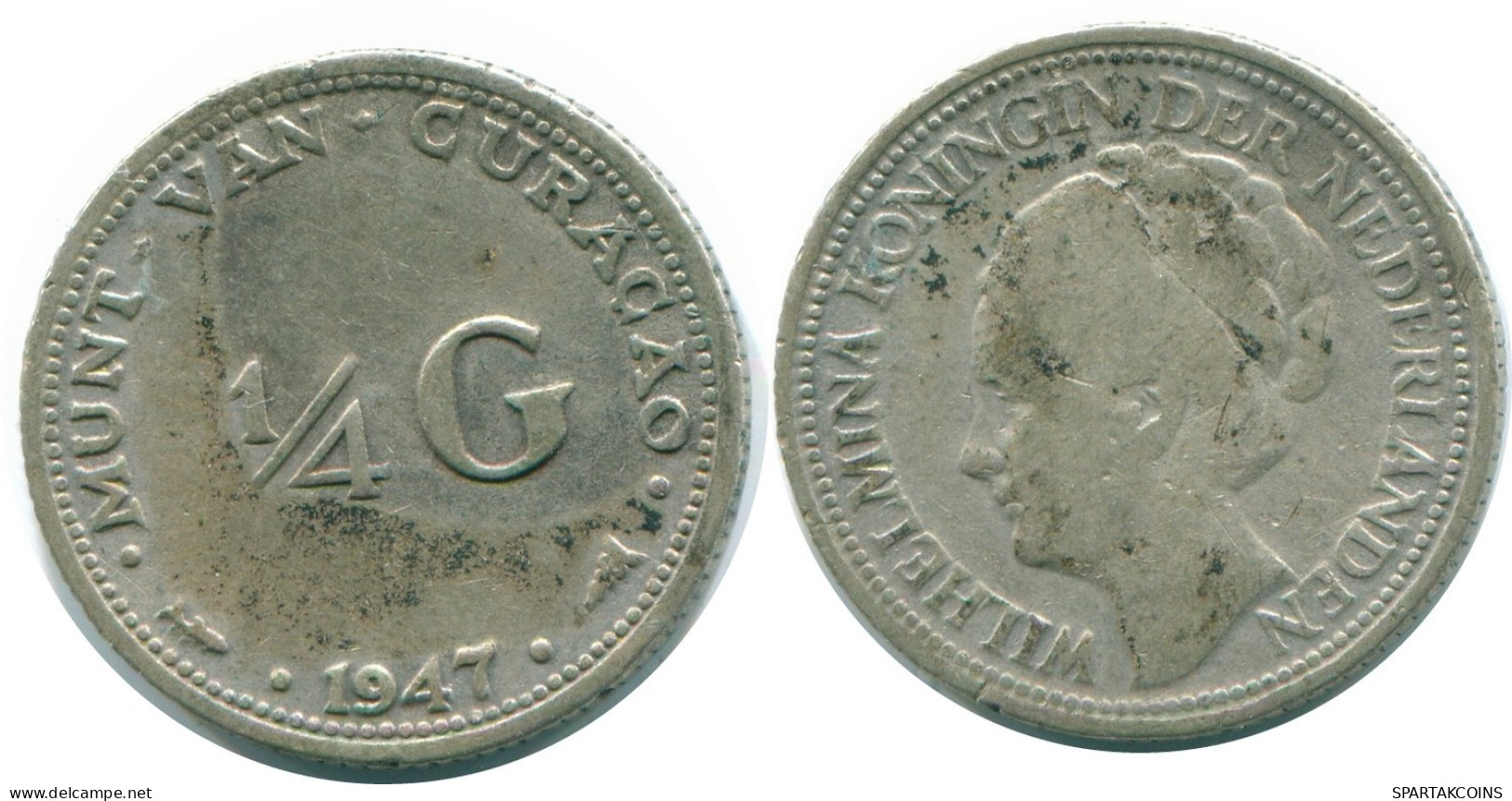 1/4 GULDEN 1947 CURACAO NIEDERLANDE SILBER Koloniale Münze #NL10826.4.D.A - Curacao