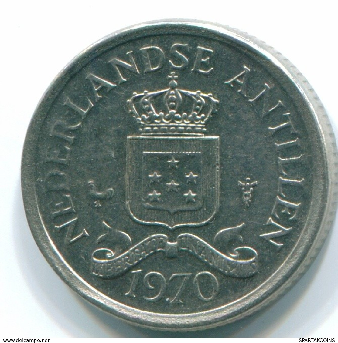 10 CENTS 1970 NIEDERLÄNDISCHE ANTILLEN Nickel Koloniale Münze #S13373.D.A - Antillas Neerlandesas